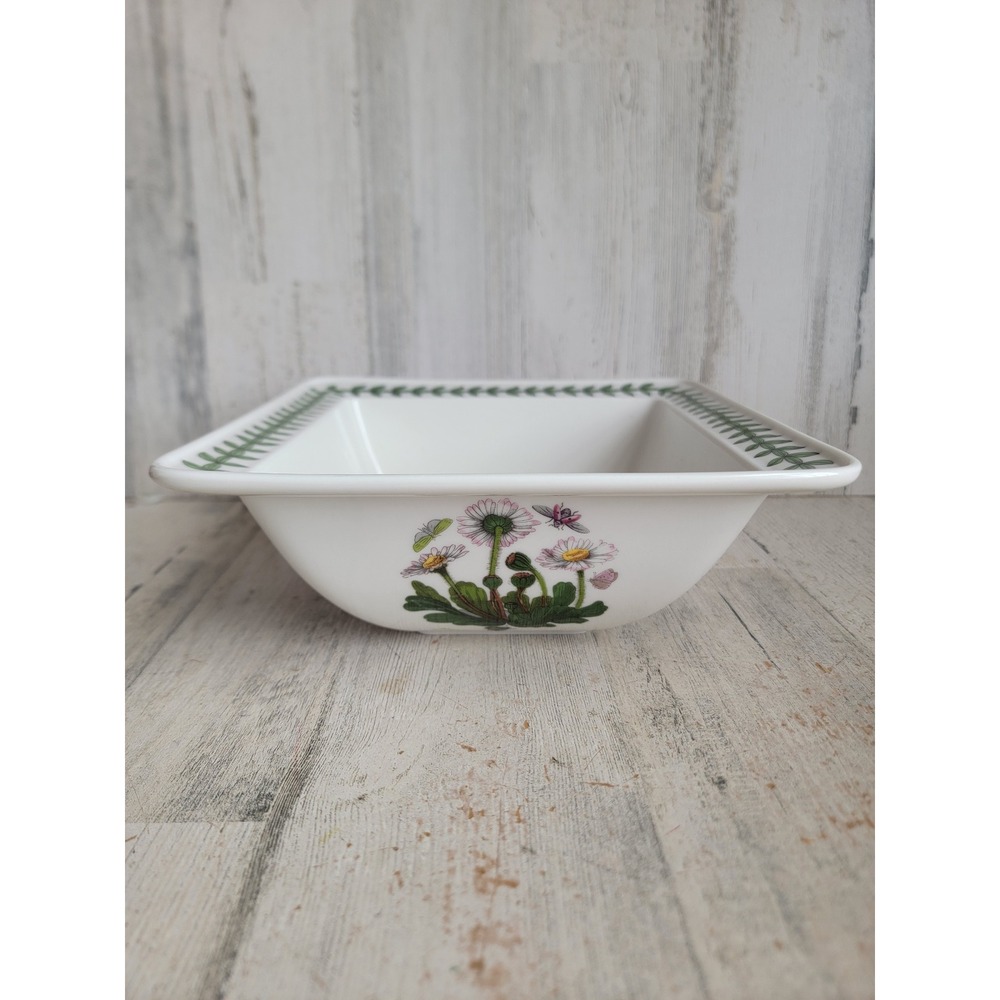 Botanical garden fuchsia flower portmeirion square serving bowl unique